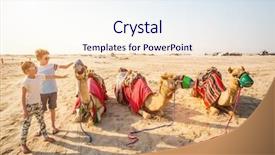  Presentation with camel - Audience pleasing slides consisting of ride attraction in qatar desert backdrop and a sky blue colored foreground