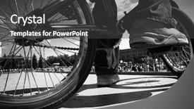  Presentation with bmx - Presentation theme featuring ride bmx contest special photo background and a dark gray colored foreground