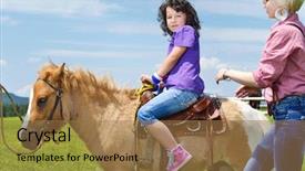  Presentation with animal nature - Amazing slide set having ride farm animal brown pony backdrop and a coral colored foreground