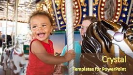  Presentation with race - Cool new slide deck with ride on a fun backdrop and a tawny brown colored foreground