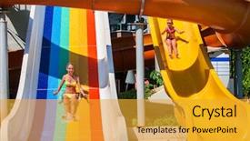  Presentation with slides - Audience pleasing presentation theme consisting of ride on the water slide backdrop and a  colored foreground