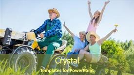  Presentation with tractor - Theme enhanced with ride on tractor trailer background and a tawny brown colored foreground