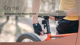  Presentation with bicycle - Amazing slide set having rider-adjusting-seat-height backdrop and a mint green colored foreground