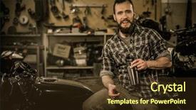  Presentation with vintage motorcycle - Audience pleasing slide deck consisting of rider and his vintage style backdrop and a  colored foreground