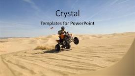  Presentation with rider - Slide set consisting of rider doing wheelie in desert background and a light blue colored foreground