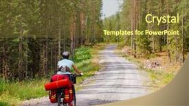  Presentation with revenue cycle - Cool new PPT theme with rides a cycle route along backdrop and a tawny brown colored foreground