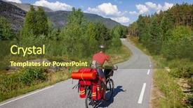  Presentation with assessment cycle - PPT theme with rides a cycle route along background and a tawny brown colored foreground