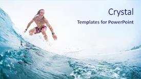  Presentation with ocean wave - Theme having rides an ocean tropical wave background and a sky blue colored foreground