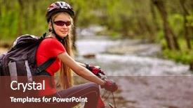  Presentation with cycling and head injury - Colorful presentation design enhanced with rides bicycle girl cycling ford backdrop and a tawny brown colored foreground