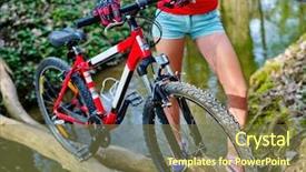  Presentation with cycling and head injury - Cool new PPT layouts with rides bicycle girl cycling ford backdrop and a tawny brown colored foreground