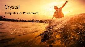  Presentation with rides - Audience pleasing slides consisting of rides the wave during sun backdrop and a yellow colored foreground