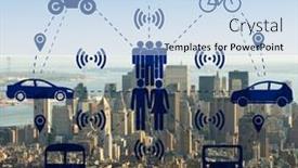  Presentation with carpooling - Presentation design consisting of ridesharing-and-carpooling-concept background and a  colored foreground