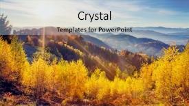  Presentation with mountain - Cool new presentation design with ucrania - majestic trees with sunny beams backdrop and a light blue colored foreground