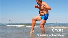  Presentation with cold water - Audience pleasing PPT theme consisting of ridicule - comic portrait of the fat backdrop and a gray colored foreground