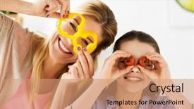  Presentation with family healthy eating - Presentation theme consisting of ridicule - healthy eating family and people background and a  colored foreground