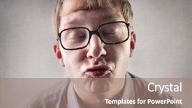  Presentation with kiss band - Presentation theme having ridicule - nerd pretending to throw background and a coral colored foreground