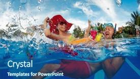  Presentation with teamwork fun - Audience pleasing theme consisting of ridicule - young couple have fun backdrop and a ocean colored foreground