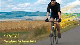  Presentation with bicycle - Presentation theme having riding bicycle in fabulous nature background and a  colored foreground