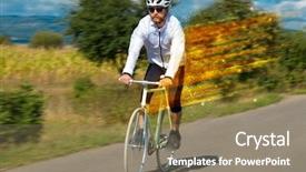  Presentation with bicycle - PPT layouts enhanced with riding bicycle in fabulous nature background and a  colored foreground