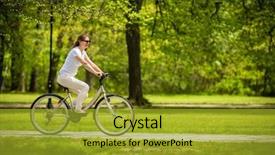  Presentation with urban - Presentation consisting of riding bike in city park background and a gold colored foreground