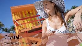  Presentation with beautiful houses - Theme featuring riding bike in miami beach background and a red colored foreground