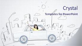  Presentation with car - Audience pleasing presentation theme consisting of riding car made of list backdrop and a  colored foreground