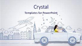  Presentation with car - PPT theme with riding car made of list background and a  colored foreground