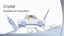  Presentation with car - Audience pleasing theme consisting of riding car made of list backdrop and a  colored foreground