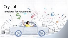  Presentation with car - Amazing presentation theme having travel to iceland - beginning of path in hveragerdi hot spring river trail area in september backdrop and a yellow colored foreground.