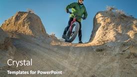  Presentation with fat - PPT theme enhanced with riding-fat-bike-in-badlands background and a gray colored foreground