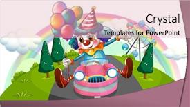  Presentation with pink 80s disco 3d illustration - Colorful slide deck enhanced with riding in a pink car backdrop and a  colored foreground