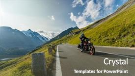  Presentation with motorcycle - Audience pleasing PPT theme consisting of riding japanese high power cruiser backdrop and a gray colored foreground