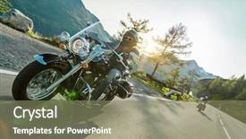  Presentation with motorcycle - Slide set featuring riding japanese high power cruiser background and a gray colored foreground