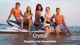  Presentation with ethnic group - Cool new presentation theme with sitting on a jet ski backdrop and a tawny brown colored foreground