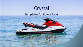  Presentation with jet - Colorful PPT theme enhanced with red jet ski backdrop and a light blue colored foreground