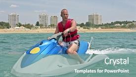  Presentation with jet - Cool new presentation theme with atlantic ocean on a jet backdrop and a seafoam green colored foreground