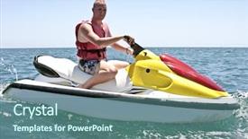  Presentation with jet - Beautiful PPT theme featuring atlantic ocean on a jet backdrop and a ocean colored foreground