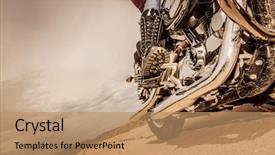  Presentation with motorcycle - Amazing presentation theme having riding on a motorcycle bottom backdrop and a coral colored foreground