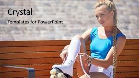  Presentation with retro - Beautiful PPT layouts featuring riding on a retro roller backdrop and a  colored foreground