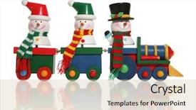  Presentation with snowmen - Cool new presentation theme with riding on a toy train backdrop and a lemonade colored foreground