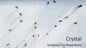  Presentation with ice rink - Slide set enhanced with riding on a winter day background and a light gray colored foreground