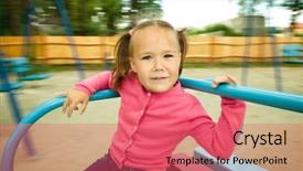  Presentation with cheerful - Beautiful theme featuring riding on merry-go-round backdrop and a coral colored foreground