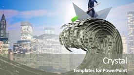  Presentation with collaboration paper dolls - Presentation design consisting of riding paper boat in dollar background and a  colored foreground