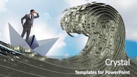  Presentation with collaboration paper dolls - Amazing presentation theme having riding paper boat in dollar backdrop and a gray colored foreground