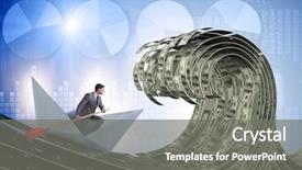  Presentation with collaboration paper dolls - Slide set featuring riding paper boat in dollar background and a gray colored foreground