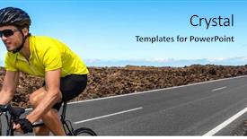  Presentation with professional training - Presentation having riding racing bicycle in competition background and a arctic colored foreground