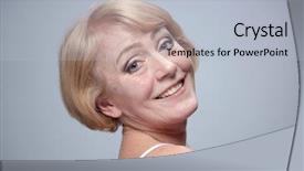  Presentation with beauty - Slide deck having riffles - beauty portrait of mature caucasian background and a light blue colored foreground