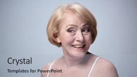  Presentation with indian woman face beauty - Slide deck featuring riffles - beauty portrait of mature woman background and a  colored foreground