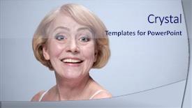  Presentation with beauty - Amazing slide deck having riffles - beauty portrait of mature woman backdrop and a  colored foreground