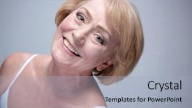  Presentation with beauty - Audience pleasing PPT theme consisting of riffles - beauty portrait of mature woman backdrop and a  colored foreground